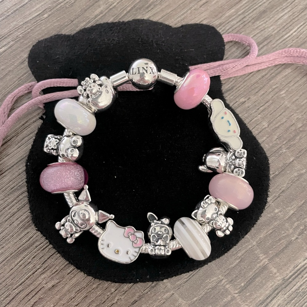 Hello Kitty Pink Charm Bracelet by PANDORA-style Brand